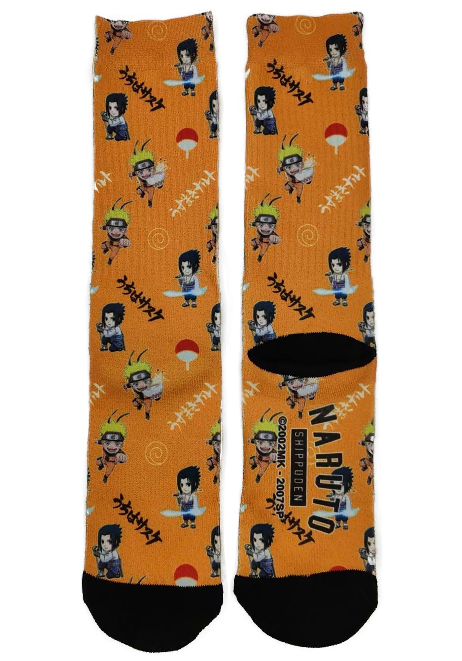 Sasuke and Naruto Chibi AOP Socks | Anime Gifts